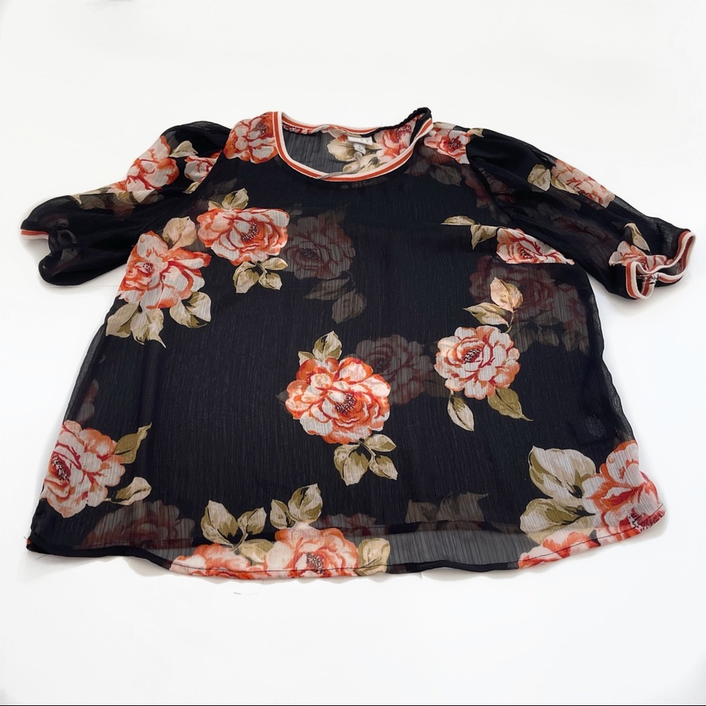 See through floral top